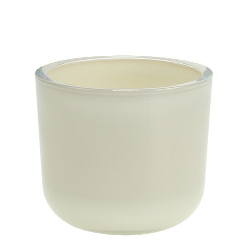 Floristik24 Glass flowerpot Ø12.5cm H11cm Cream