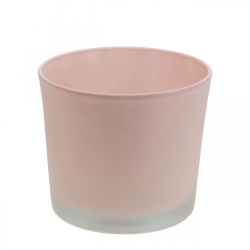 Floristik24 Flower pot glass planter pink glass tub Ø14.5cm H12.5cm