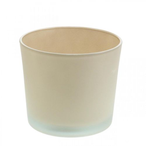 Product Glass flowerpot beige planter Glass planter Ø14.5cm H12.5cm