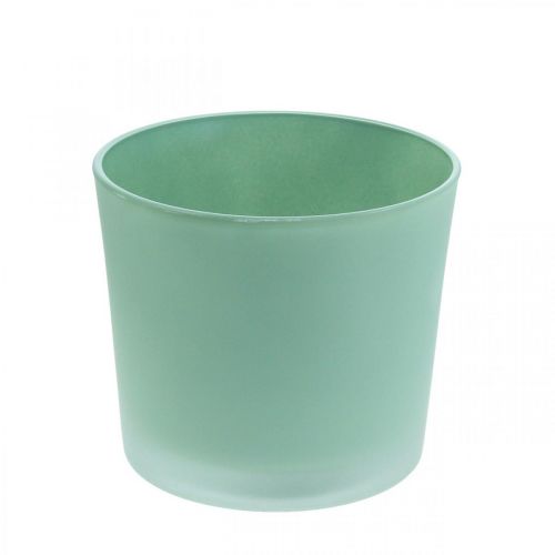 Floristik24 Glass flower pot green planter glass tub Ø14.5cm H12.5cm