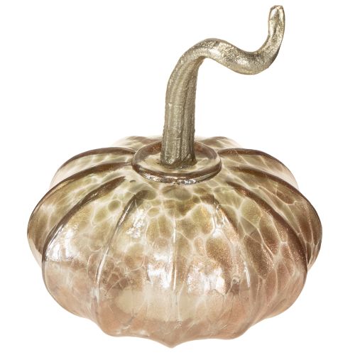 Glass pumpkin table decoration autumn pumpkin glass metal H14cm 2 pcs