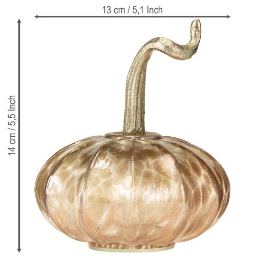 Product Glass pumpkin table decoration autumn pumpkin glass metal H14cm 2 pcs