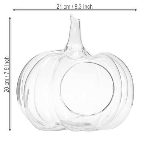 Product Glass pumpkin with opening, autumn decoration pumpkin, clear, Ø21 cm, H20 cm