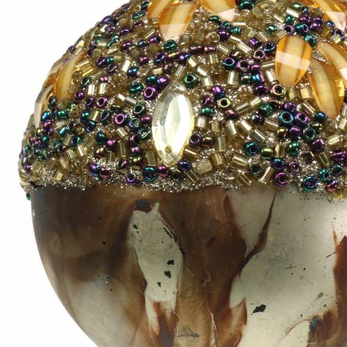 Floristik24 Christmas bauble with decor and pearls Glass Ø7,5cm