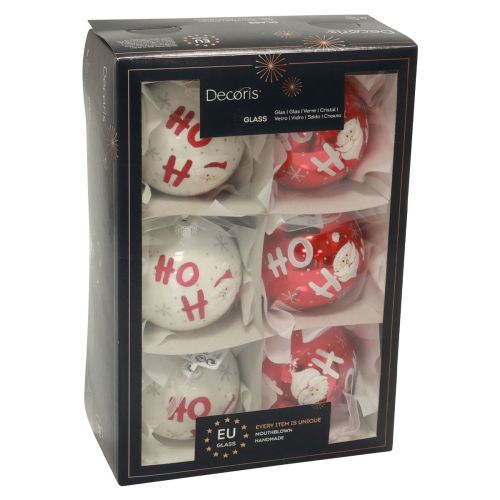 Floristik24 Christmas balls glass Christmas tree balls Santa Claus 6pcs