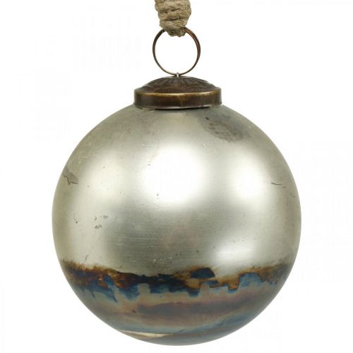 Floristik24 Christmas balls two-colored glass ball blue, metallic Ø9.5cm 4pcs