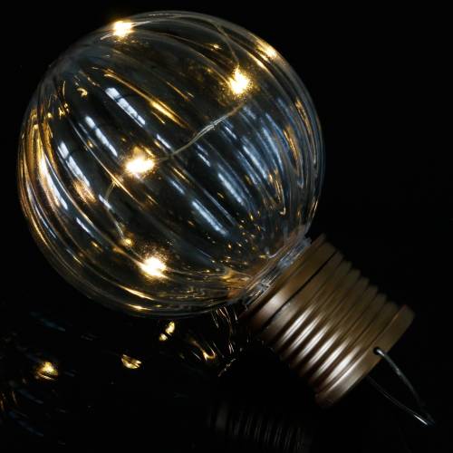 Floristik24 Solar LED lamp retro look transparent warm white Ø8cm