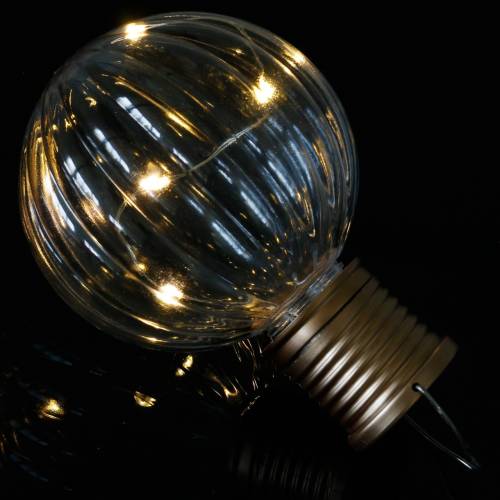 Product Solar LED lamp retro look transparent warm white Ø8cm