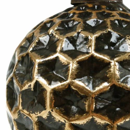 Floristik24 Christmas ball honeycomb pattern brown, golden Ø10cm 3pcs