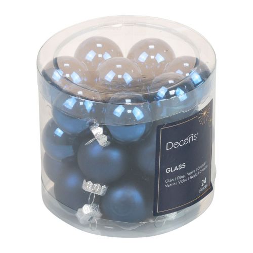 Product Mini Christmas balls glass blue glass balls Ø2.5cm 20 pcs
