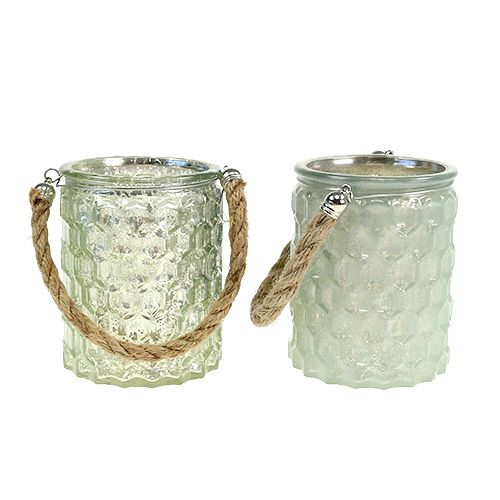 Floristik24 Glass lantern with cord sort. Ø7cm H9cm 4pcs