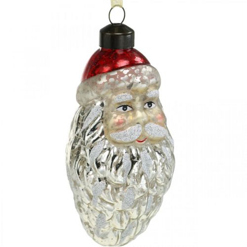 Product Decorative pendant Santa Claus, advent decoration, Christmas tree decoration real glass, vintage look H12cm Øcm 2pcs