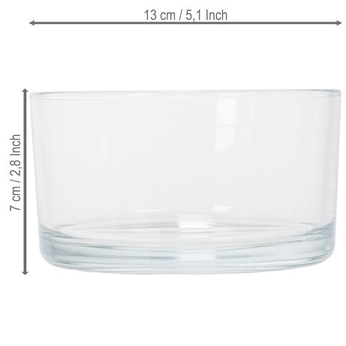 Product Clear glass bowl, small bowl for versatile glass decorations, flowers, succulents and candles, 13cm
