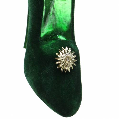Product Velvet glass shoes green 12cm 2pcs