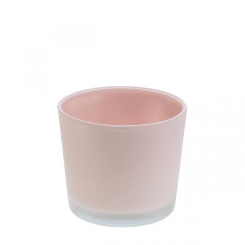 Flower pot glass planter pink glass tub Ø10cm H8.5cm