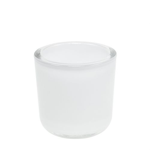 Floristik24 Glass pot Ø7.8cm H8cm white