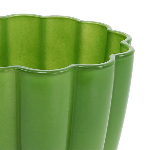 Product Glass Vase &quot;Bloom&quot; Green Ø14cm H17cm