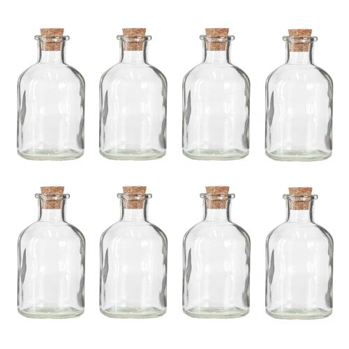 Product Glass Vase Bottles Decorative Vase with Cork H10.5cm 8 pcs