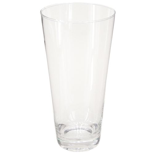Glass vase conical flower vase transparent Ø10cm H20cm