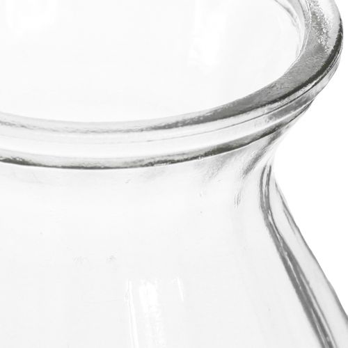 Product Glass vase bulbous vase with grooves clear Ø11cm H14cm 2pcs