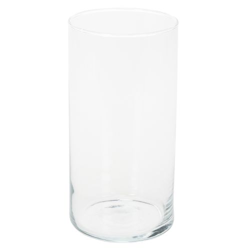 Tall glass vase, simple glass cylinder as a flower vase or decorative glass, 20cm