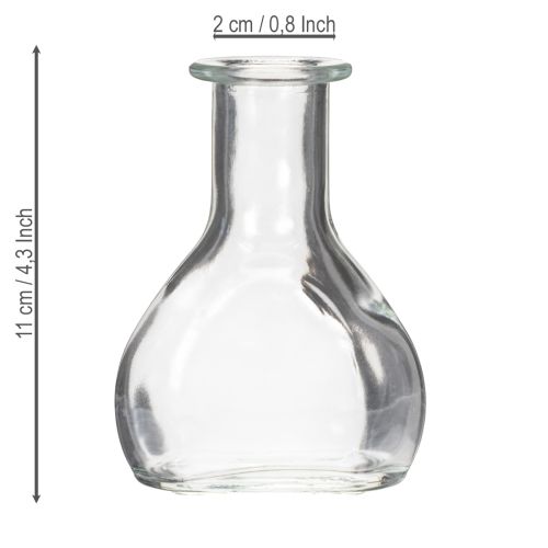 Product Mini glass vases for modern table decoration and stylish accents, 11cm, 6 pieces