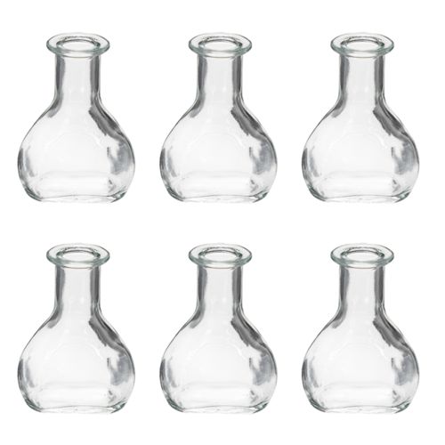 Product Mini glass vases for modern table decoration and stylish accents, 11cm, 6 pieces