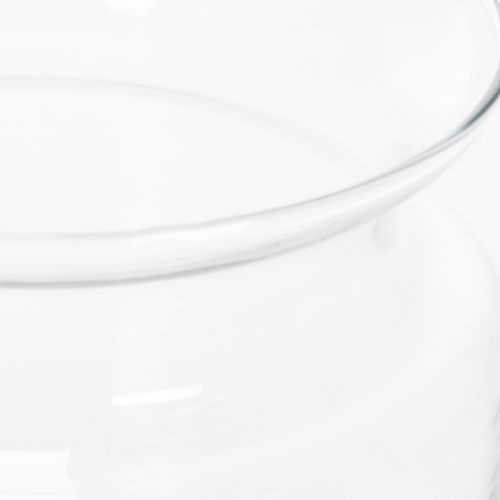 Product Clear glass vase, decorative glass vase with rim, for candle holder or flower vase, 15cm