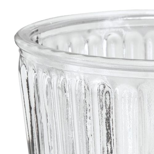 Product Glass vase with foot decorative glass goblet fluted Ø13cm H19cm