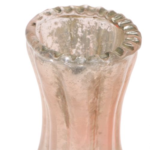 Floristik24 Glass Vase Farmer's Silver Pink H11cm 6pcs