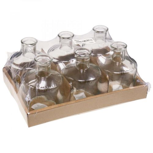 Floristik24 Glass Vase Apothecary Bottles Deco Glass Deco Vase Clear Ø7cm 6pcs