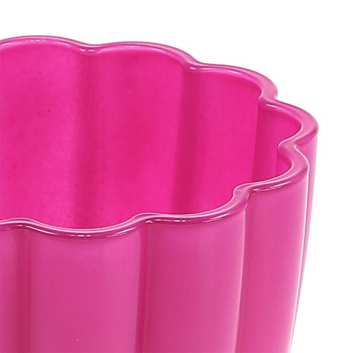 Product Glass Vase &quot;Bloom&quot; Pink Ø14cm H17cm