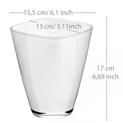 Product Orchid planter white glass H17cm W13cm