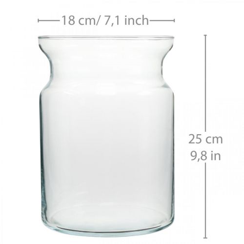 Floristik24 Glass vase clear decorative vase glass lantern flower vase Ø18cm H25cm