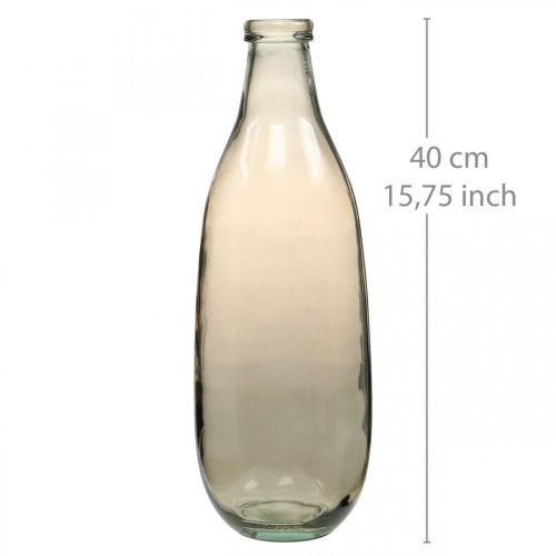 Floristik24 Glass vase brown large floor vase or table decoration glass Ø15cm H40cm