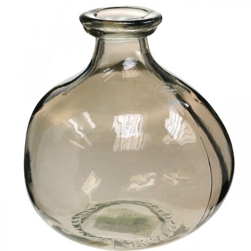 Floristik24 Glass vase round brown glass decoration vase rustic Ø16.5cm H18cm