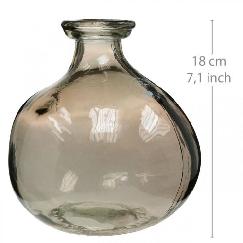 Floristik24 Glass vase round brown glass decoration vase rustic Ø16.5cm H18cm