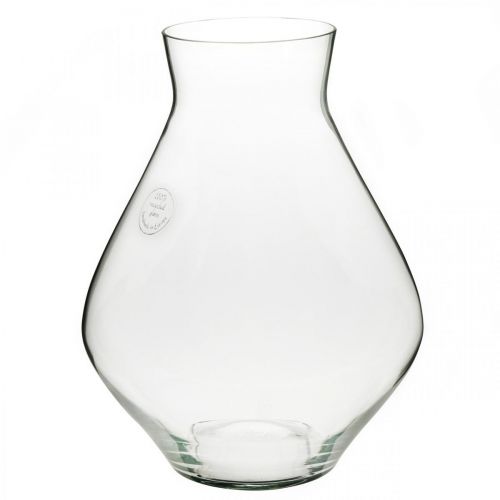 Floristik24 Flower vase glass bulbous glass vase clear decorative vase Ø20cm H25cm