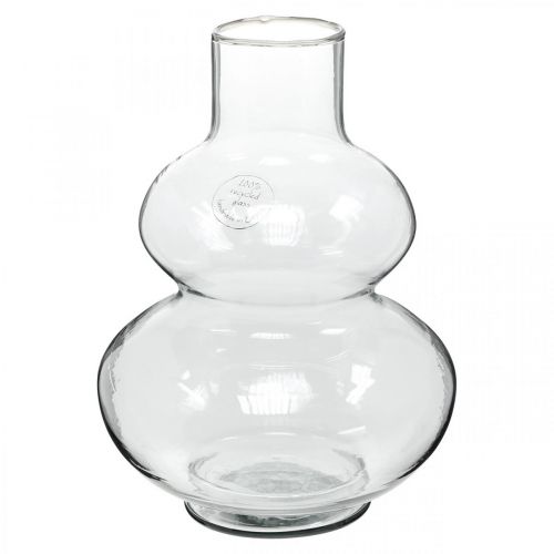 Floristik24 Glass vase round flower vase decorative vase clear glass Ø16cm H23cm