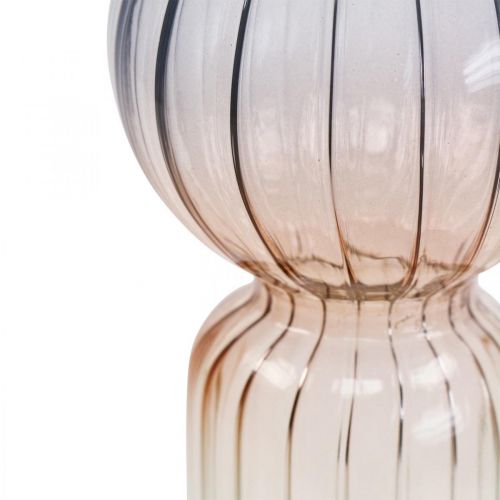 Product Glass Vase Deco Vase Blue Brown Clear Mini Vase Ø8cm H17cm