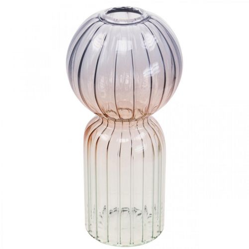 Product Glass Vase Deco Vase Blue Brown Clear Mini Vase Ø8cm H17cm