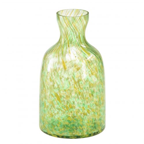 Glass vase glass decorative flower vase green yellow Ø10cm H18cm