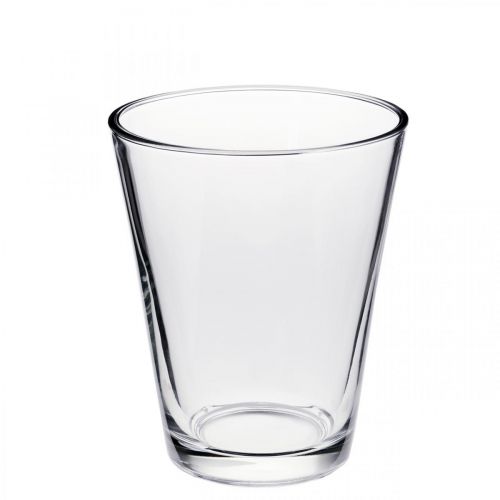Floristik24 Glass Vase Conical Clear Ø11cm H15cm
