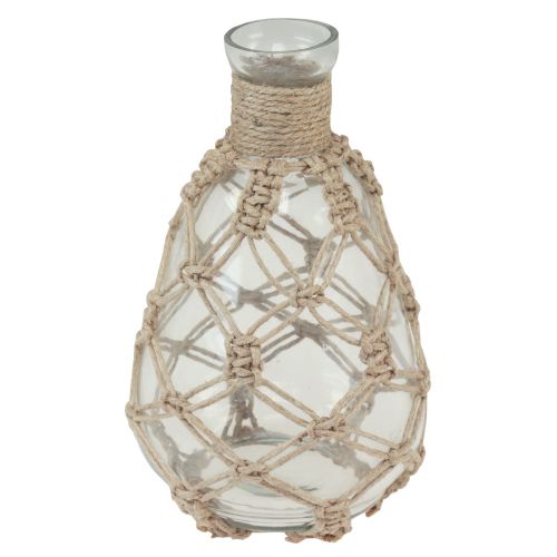 Floristik24 Glass vase macrame jute natural summer maritime Ø11cm H19.5cm