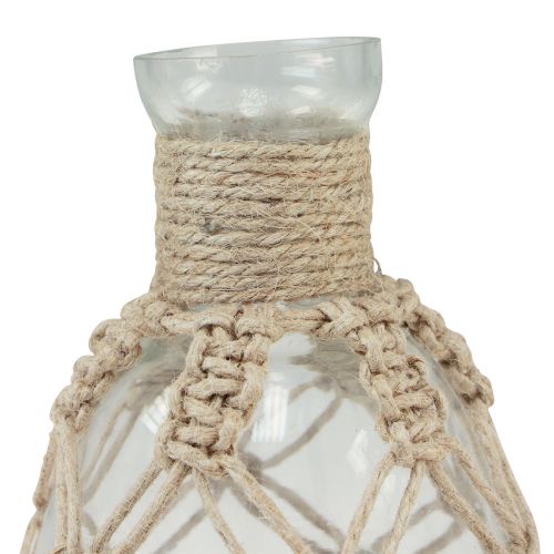 Product Glass vase macrame jute natural summer maritime Ø11cm H19.5cm