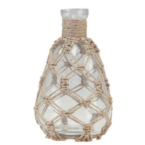 Product Glass vase macrame jute natural summer maritime Ø11cm H19.5cm