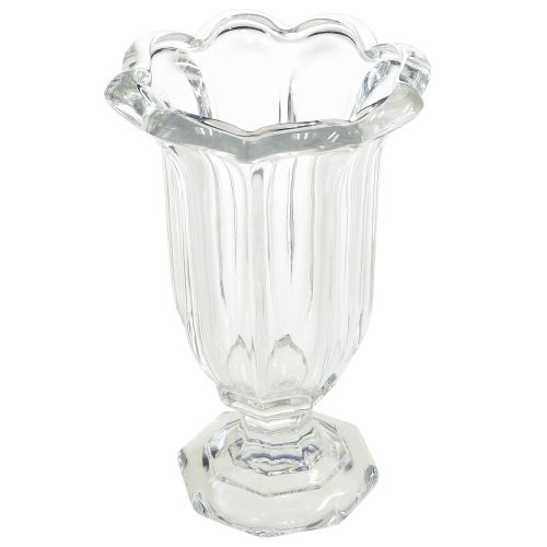 Floristik24 Glass vase vase with base glass flower vase Ø13.5cm H22cm