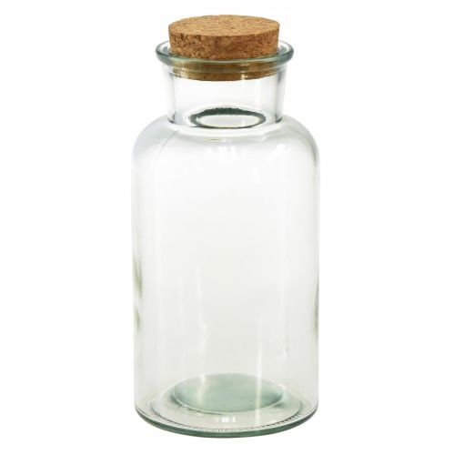 Product Glass vase retro apothecary glass with cork Ø8.5cm H17cm