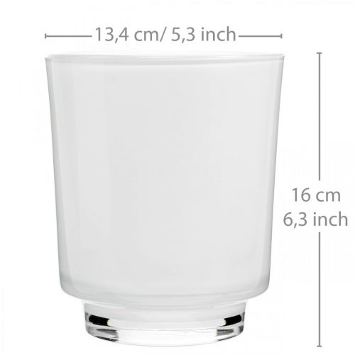 Product Orchid planter white glass H16cm Ø13.4cm