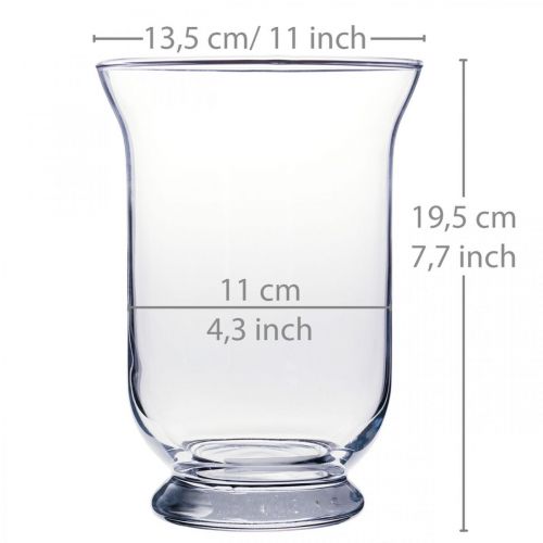 Product Glass vase clear Ø13.5cm H19.5cm Glass decoration flower vase